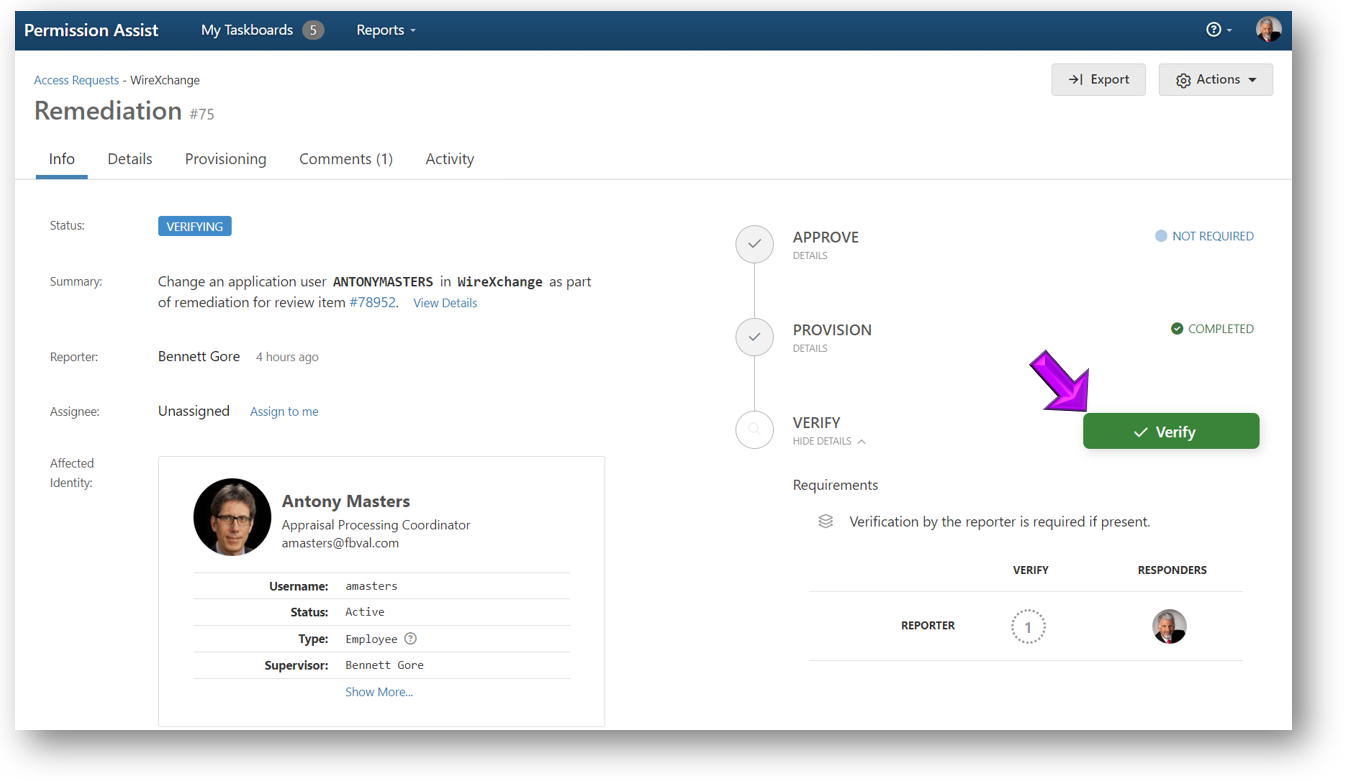 Verifynow Button Verify Remediation