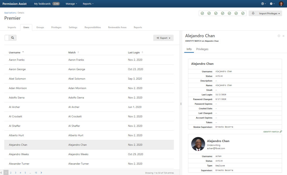 View a List of Application Users