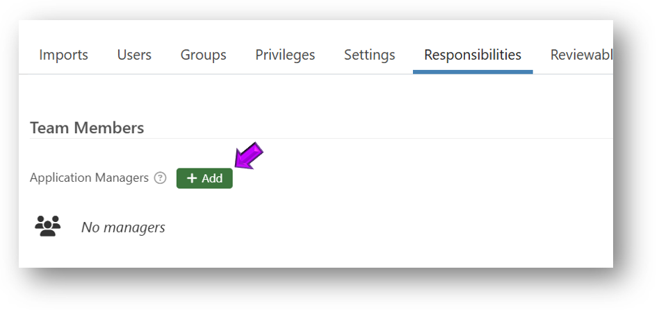 Responsibilities tab with Add button