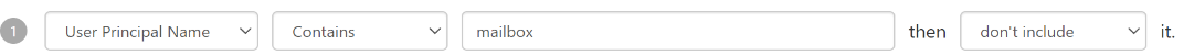 Rule example excluding mailbox accounts