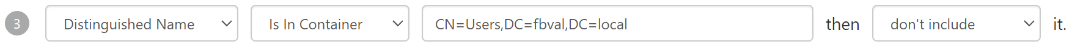 Rule example excluding a specific OU
