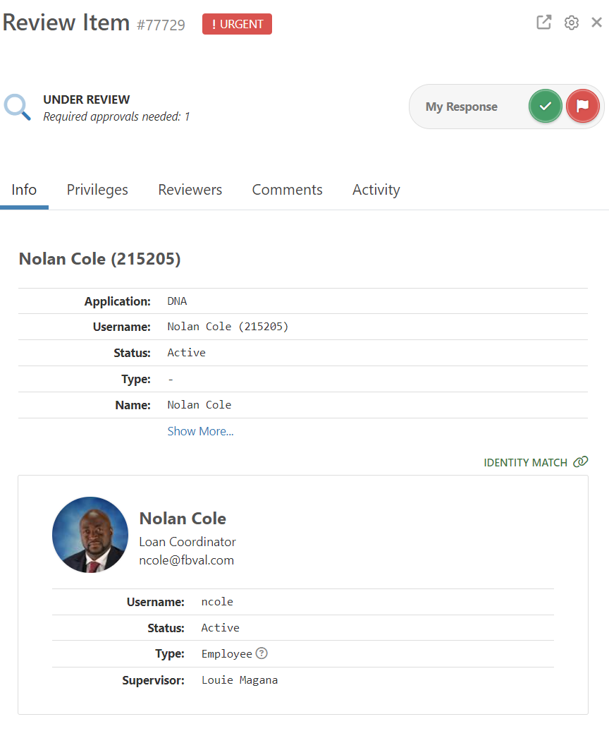 Profile images in detail view