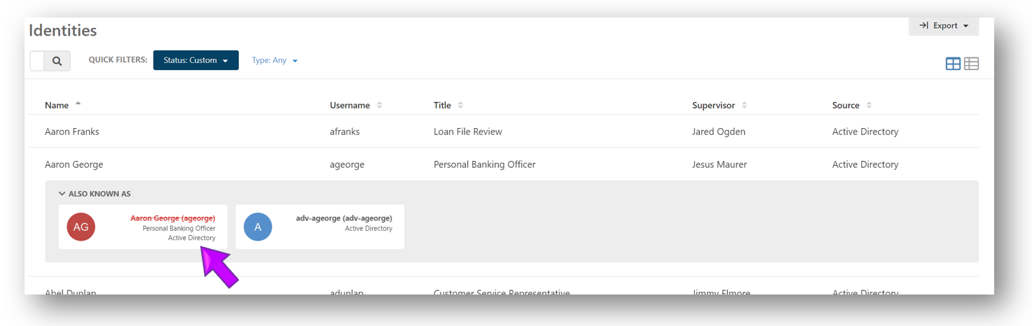 Removed Identities example