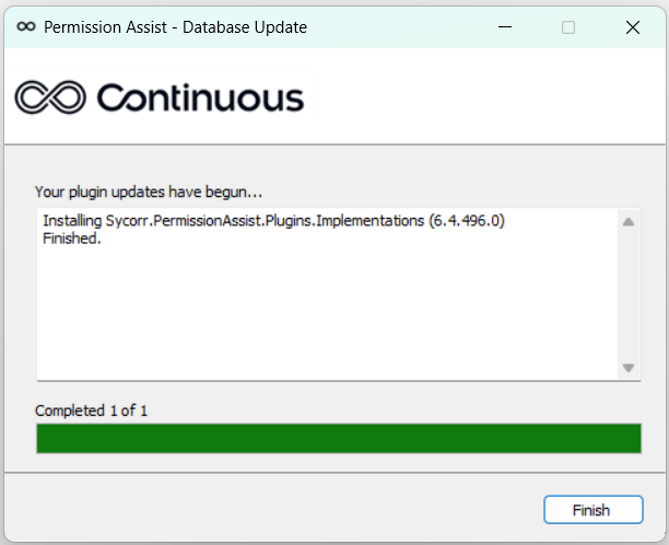 Application connector installation log