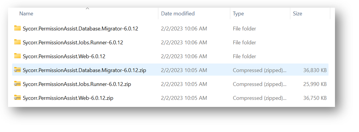 Unzipped file structure