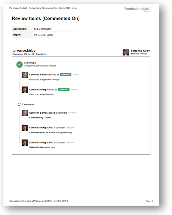 Has Comments report sample